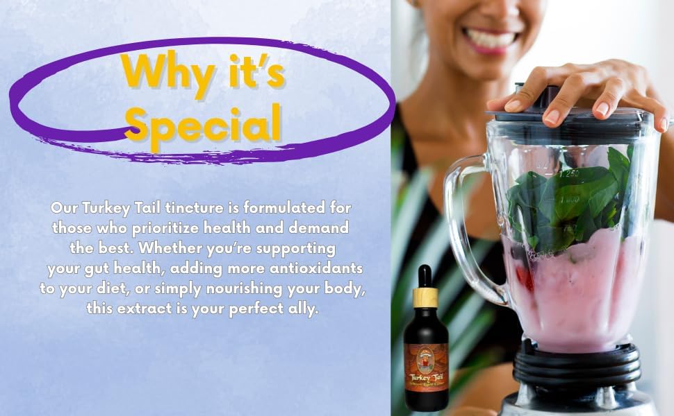 Turkey Tail Mushroom Extract Tincture, 2oz (60ml-Vegan-Non-GMO-Gut Health-Third Party Tested- Supplement - Image 4