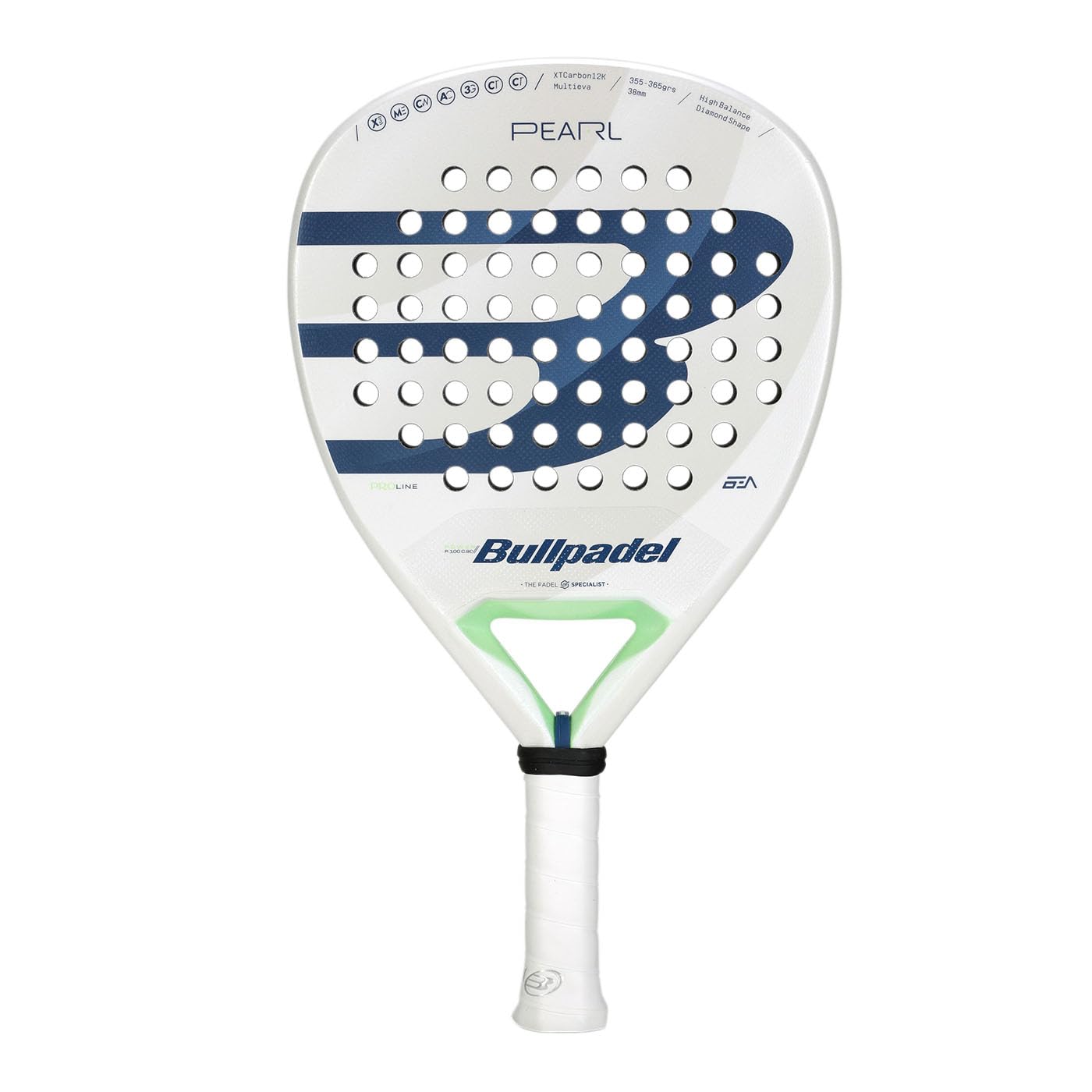 BULLPADEL Padel Racket Pearl Women 2025 Bea González | Professional Diamond Shape Pala Padel | Trinamic Technology & Air React Channel | Fibrix