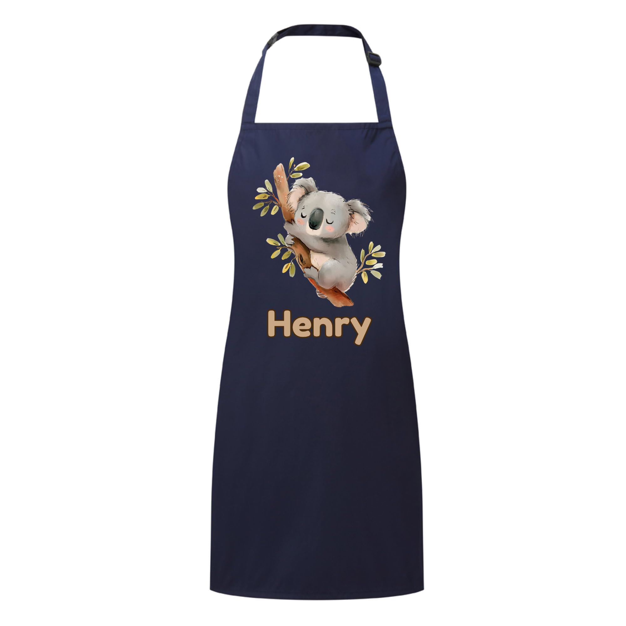 PIXPRINT Personalised Any Name Koala Waterproof Kids Apron. Craft, Bake, Cook. Boy, Girl, Unisex. Gift