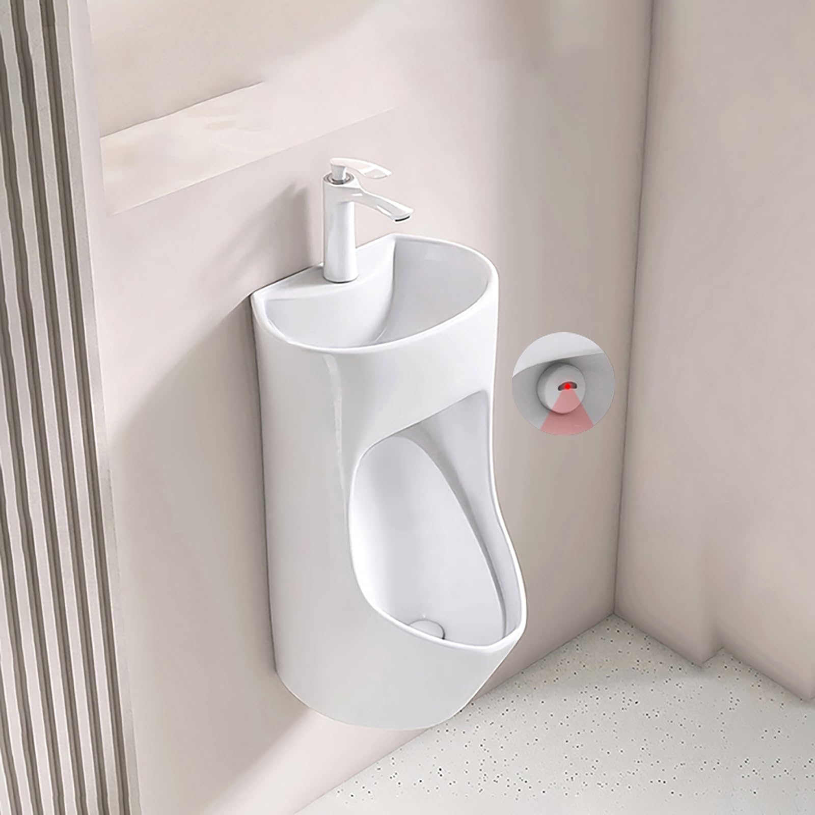 Ceramiczny pisuar odporny na zachlapanie z umywalką i kranem, do łazienek komercyjnych i publicznych