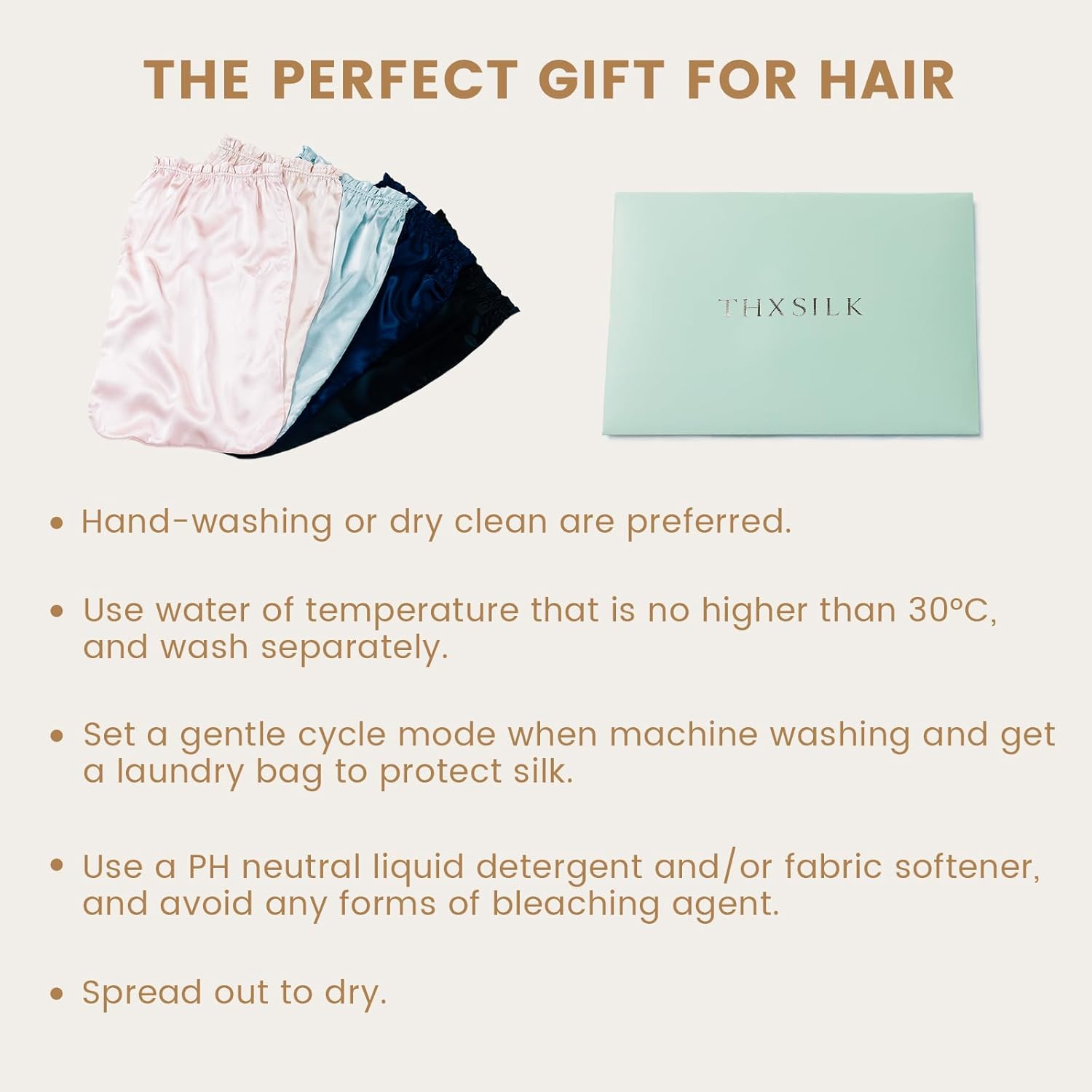 THXSILK Mulberry Silk Bonnet for Women Hair Bonnet with Elastic Band Soft Sleep Caps for Women - Image 8