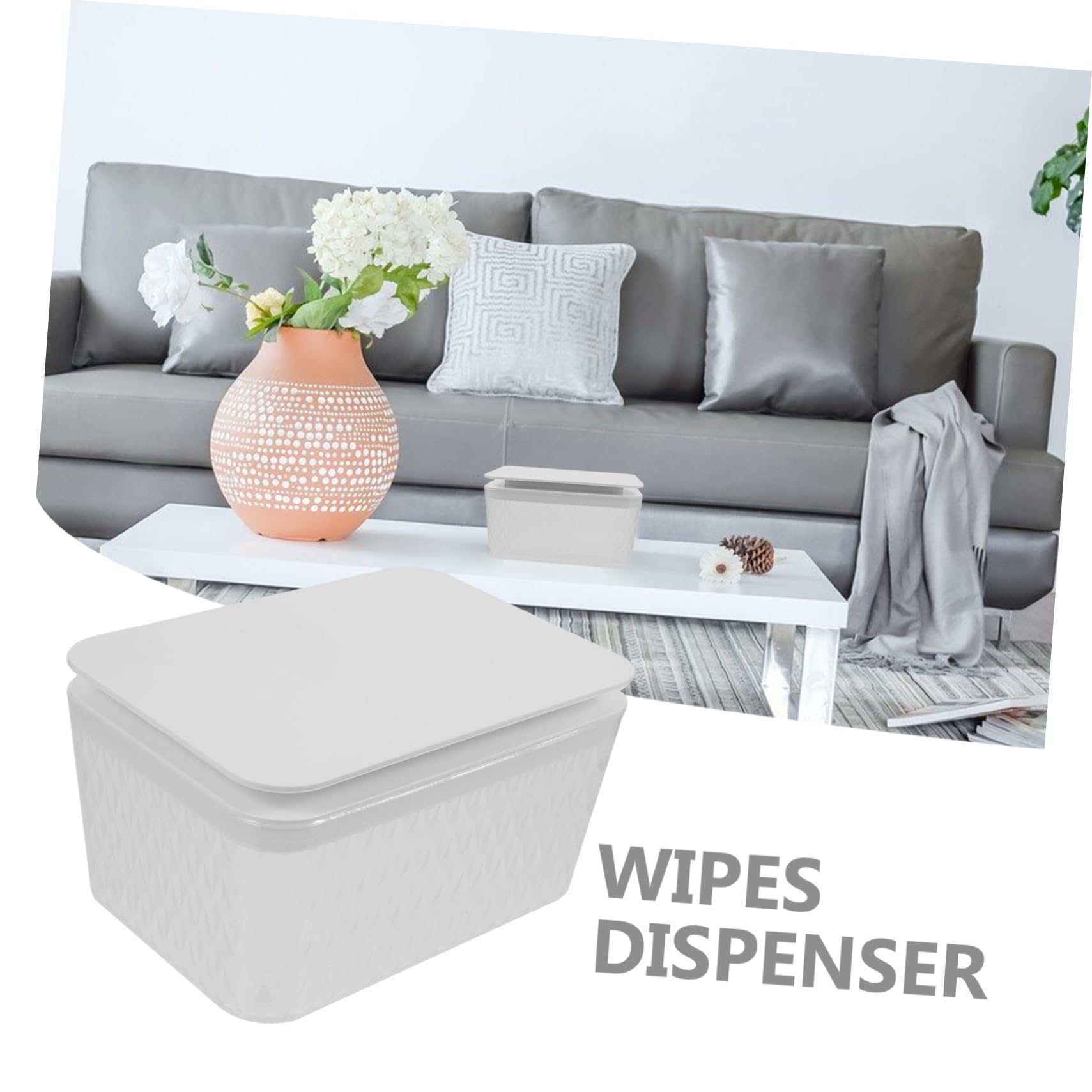 Caja Dispensadora de Toallitas Húmedas Blanco, Plástico Tapa
