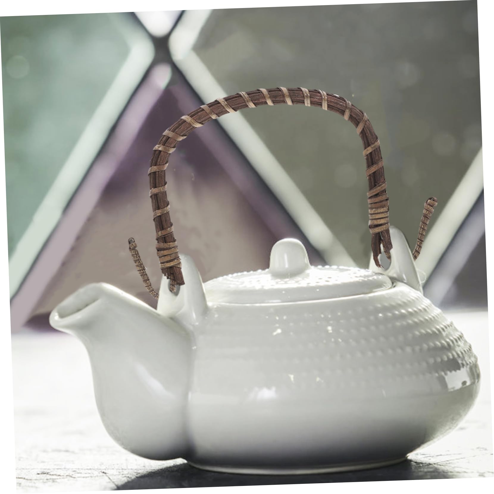 Mango de Teapot de Ratán Asa Forma para Tetera de Cerámica y Barro Accesorio de para Hogar y Oficina