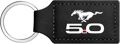 Compatible con llavero rectangular de cuero sintético negro Ford Mustang GT 5.0 disponible en Yaxa Peru