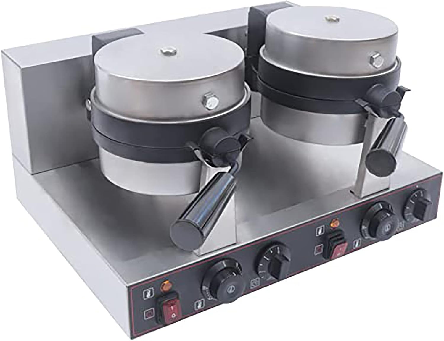 Waffle Maker Non Stick Electric Maker for Home & Commercial Use - 2400W Burger Grill with Temperature & Time Control - Dual Panini Press for Ice Cream Waffles - Commercial Waffle B