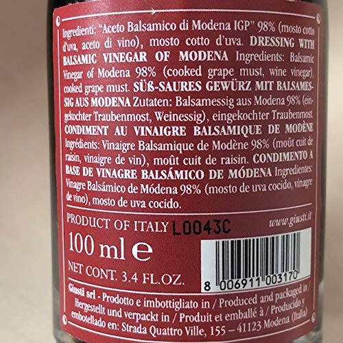 Tris Giusti Vinagre Balsámico de Modena - Classico, Riccardo Giusti, Quarto Centenario 100 ml x 3