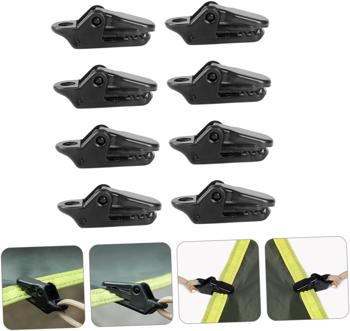 BESPORTBLE 150pcs Tent Fastener Clips for Outdoor Camping Heavy-Duty Cord Fixing Holders Stable Tarp Clamps for Awnings and Tent Easy to Use Wind Resistant Versatile Clips