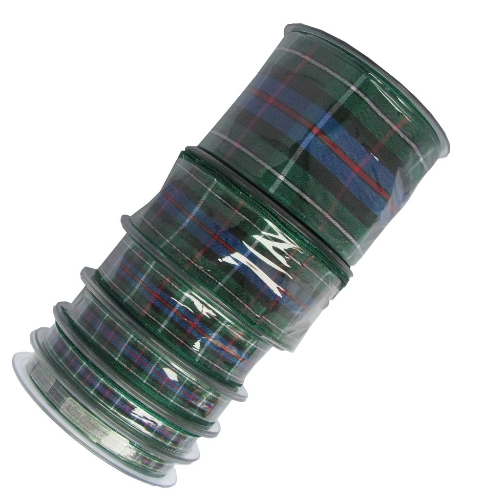 Berisfords Reel of Tartan Ribbon, Rose, 16mm wide x 25m long