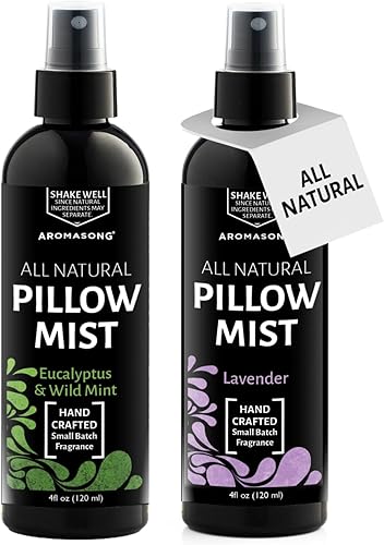 Aromasong Paquete de spray de almohada spray natural de lavanda y eucalipto de menta silvestre para un mejor sueño y relajación
