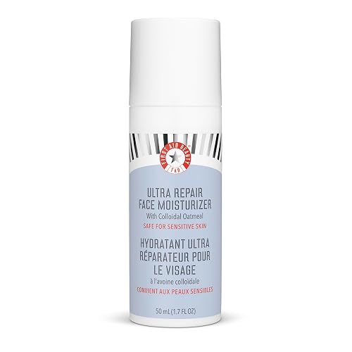 First Aid Beauty - Ultra Repair Face Moisturizer, Soothing Face Colloidal Oatmeal, Everyday Lightweight Non-Comedogenic Formula Helps Soften Skin with Ceramides and Shea Butter, 1.7 oz