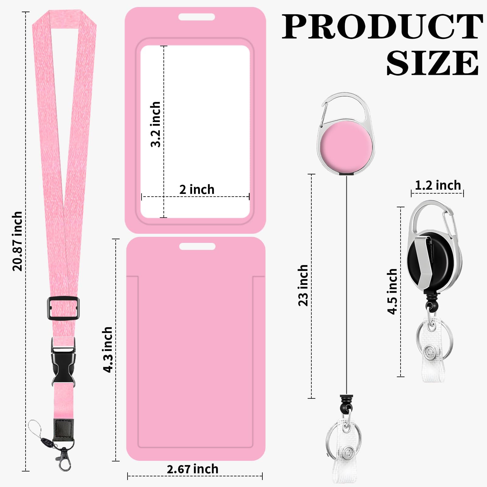 Amazon.com : Pink Lanyard for ID Badge, Adjustable Lanyard