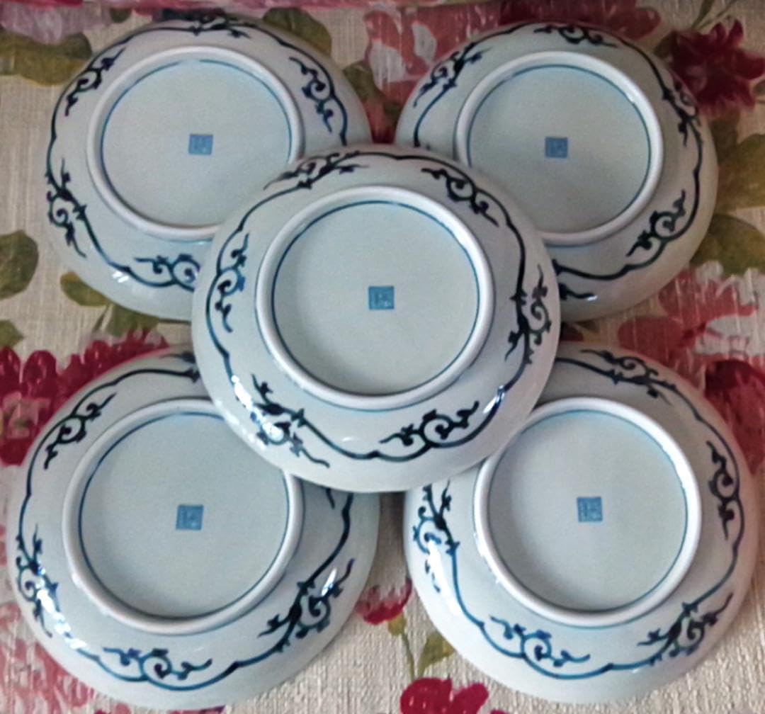 Amazon.co.jp: 5客 龍峰窯 赤絵金彩獅子牡丹 輪花皿揃 : おもちゃ