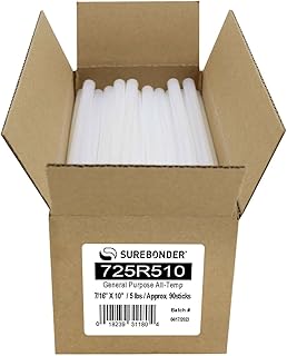 Surebonder All-Temperature, All-Purpose 5 lb Box of 10-Inch Full-Size Hot Glue Sticks for Crafts/DIY - About 94 Glue Sticks Per Box, Clear