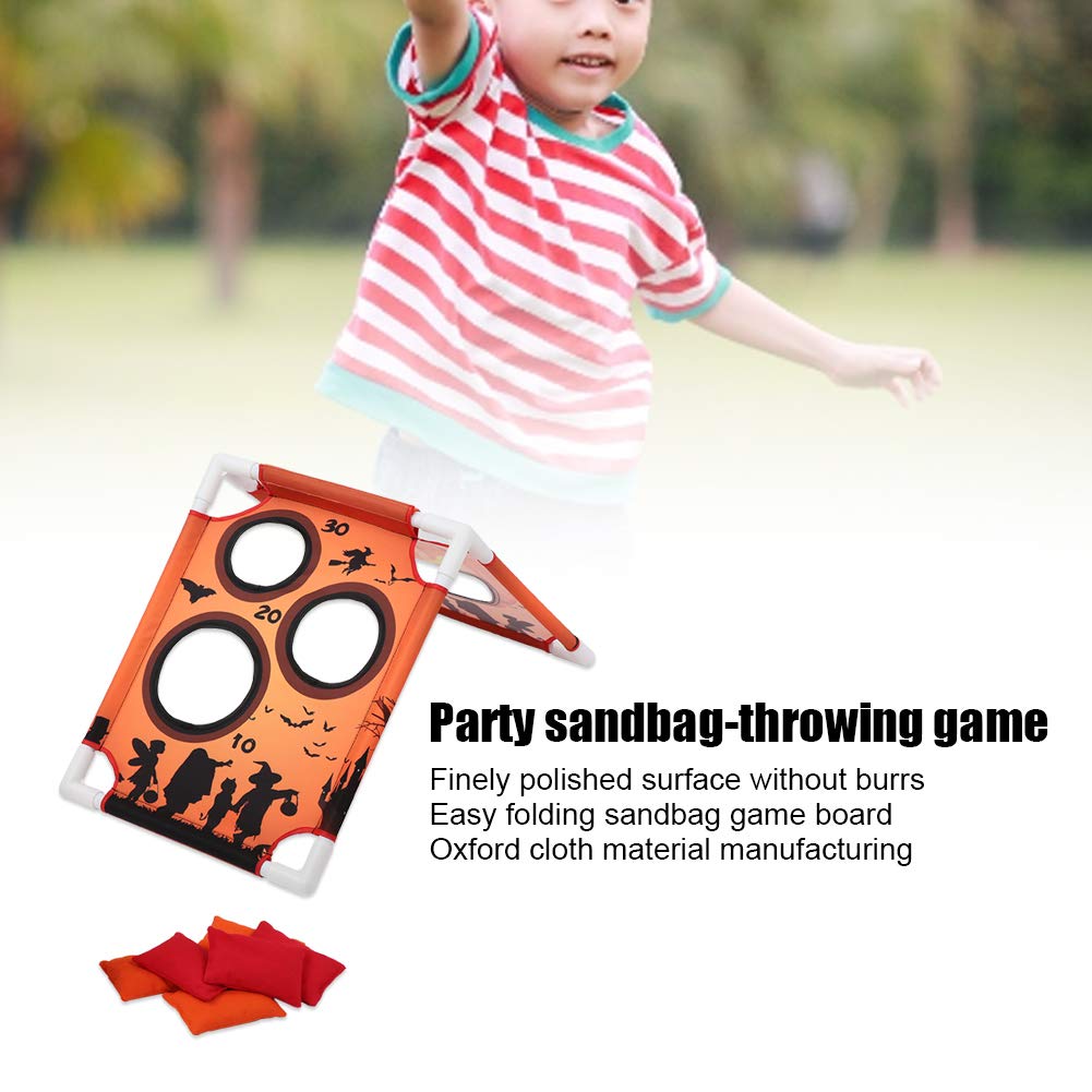 Karlak Juego de Lanzamiento de Sacos para Niños, Divertido Juego Fiesta con Patrón Calabaza para Interacción Entre e Hijos, Hecho Tela Oxford, con 6 Sacos y Bolsa Transporte