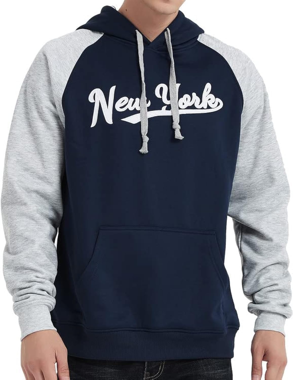 DELUSPTOMAY Mens Baseball Team Embroidery Hooded Sweatshirt Casual Hoodie