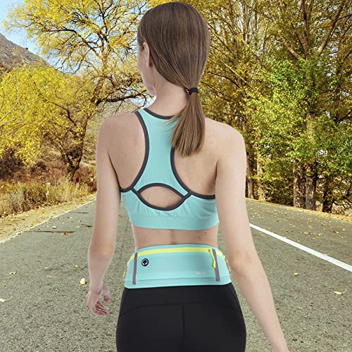 Image of USHAKE Slim Running Belt, Workout Fanny Pack for Men Women,Exercise Waist Pack for Apple iPhone Holder, Runner Belt for Running Walking Cycling Camping Gym Mint blue