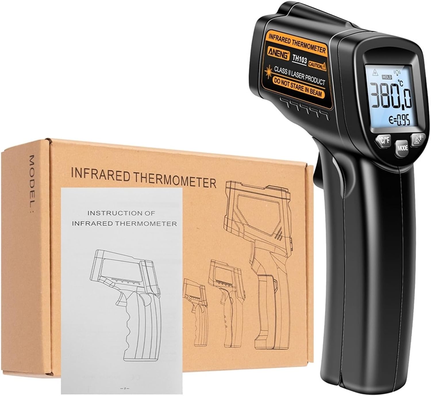 TH103 Digital Infrared Laser Thermometer Industrial Temparature Backlight Screen Temperature Meter Non-Contact Tools