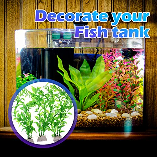 Piutouyar Aquarium Plant Ornaments, Artificial Water Plants, 10 Inches Lifelike Plastic Fish Tank Grass, Water Tank Decorations #TOP6