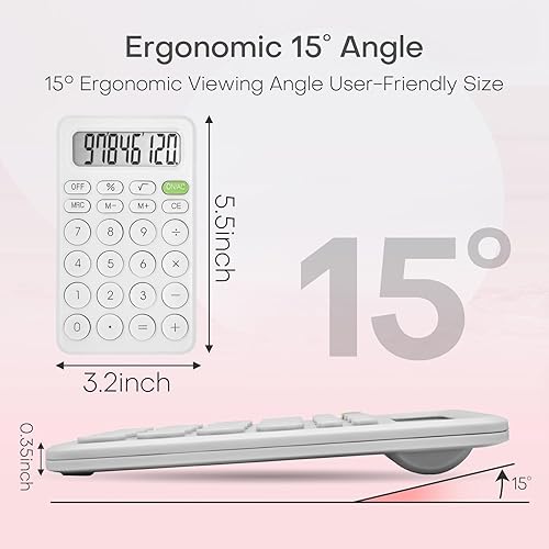 Miniatura 2 de Bonita calculadora, básica de cuatro funciones para profesores, estudiantes, oficina, pequeñas calculadoras de mano, 8 dígitos con pantalla LCD,