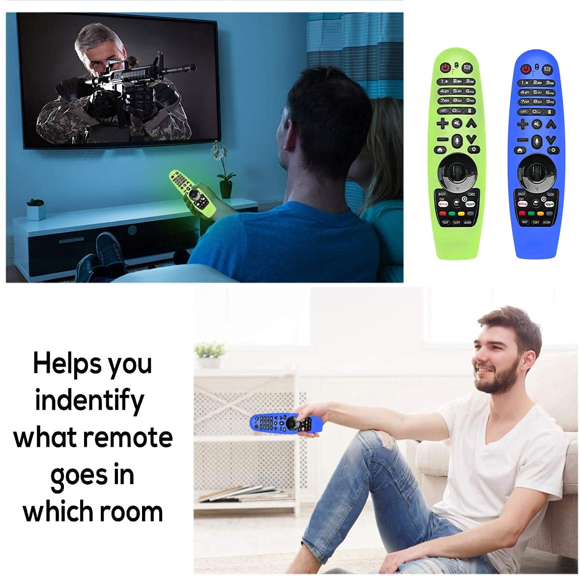 Silikon-Hülle Für LG Magic Remote (AN-MR600 U.a.) – Anti-Rutsch, Anti-Verlust, In Blau