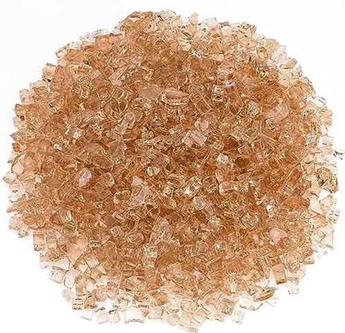 Image of American Fireglass 10-Pound Fire Glass with Fireplace Glass and Fire Pit Glass, 1 /4-Inch, Champagne