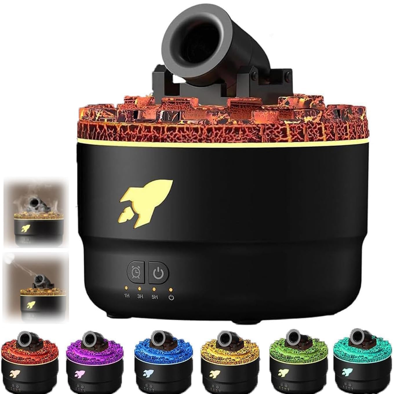 DONDA 280 ML Cannon Blast Aroma Humidifier Diffuser Ultrasonic Barbette Diffuser for Home & Office (Black)-image-29