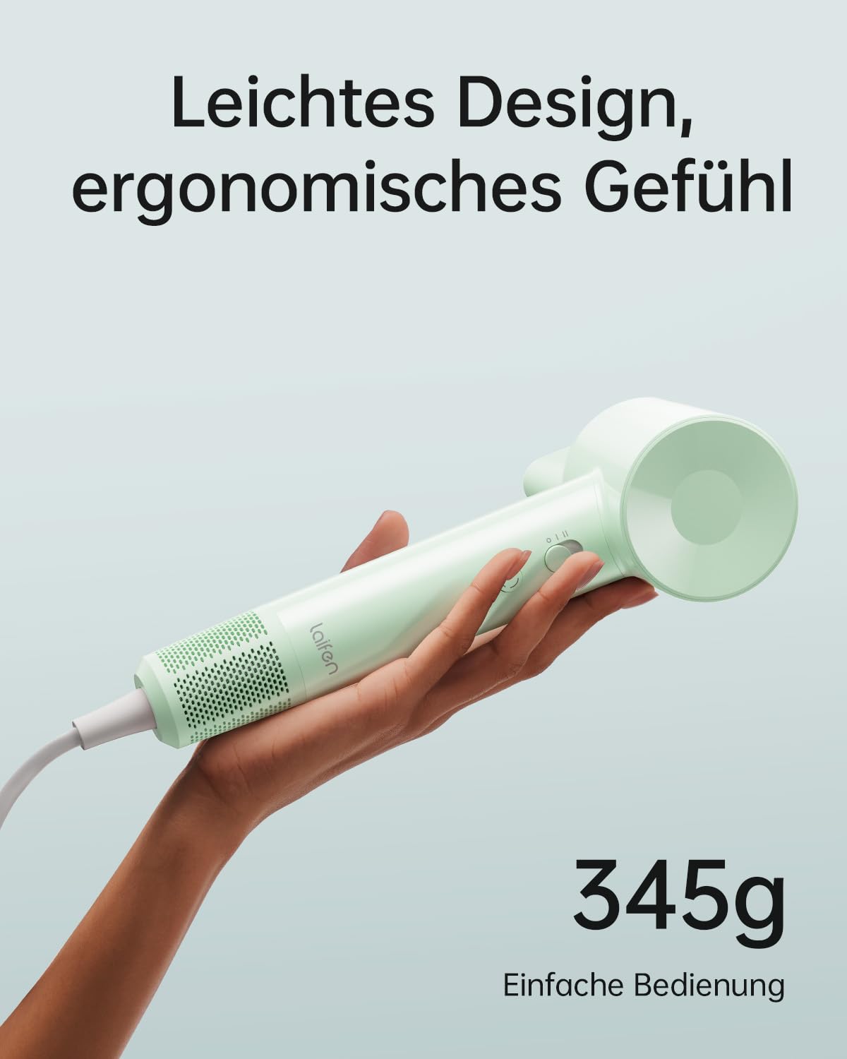 Laifen SE Lite Haartrockner, 345 g leicht, 100.000 U/min, Mintgrün