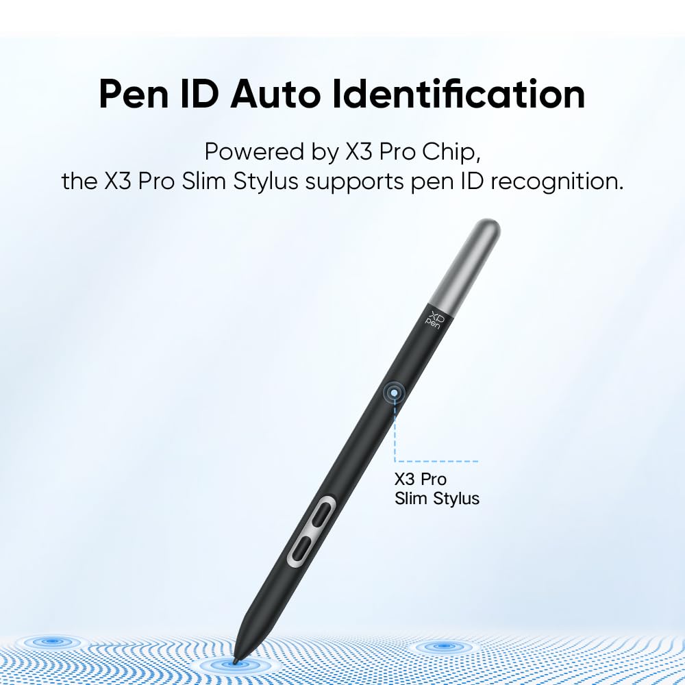 XPPen X3 Pro Slim Stylus con 2 tasti di scelta rapida, penna stilo senza batteria con livelli di pressione 16K per tablet grafica Aritst Pro 14/16/19/24 (Gen 2), Deco Pro (Gen 2) Series Graphics