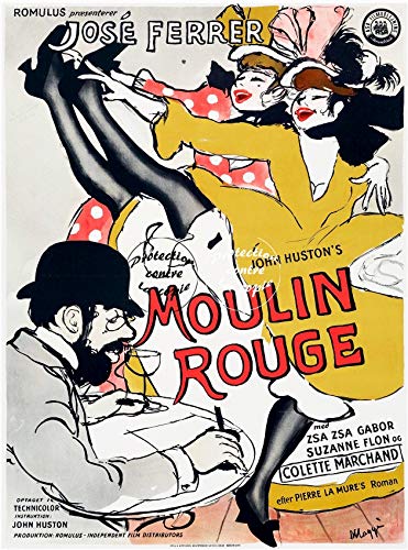 Herbé ™ Moulin Rouge Cabaret Rzrv- Poster/Reproduction HQ 40x60cm d'une Affiche Vintage/Ancienne