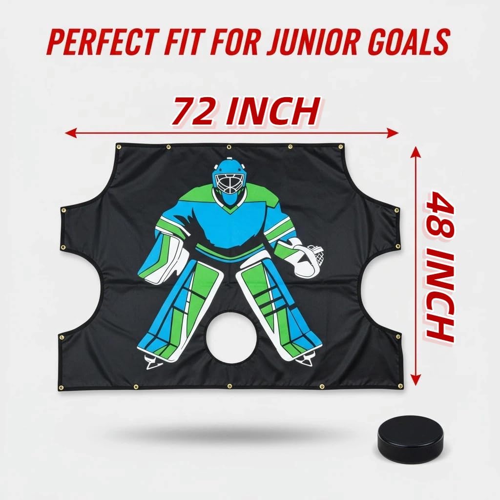 Kapler Hockey Net Goalie Target Tarp: Heavy Duty PVC 5 Zone Street Shooter Tutor with Reinforced Edges for Practicing Shooting Accuracy - Hockey Training Equipment Gift for Youth Adults Fits 72" Goal