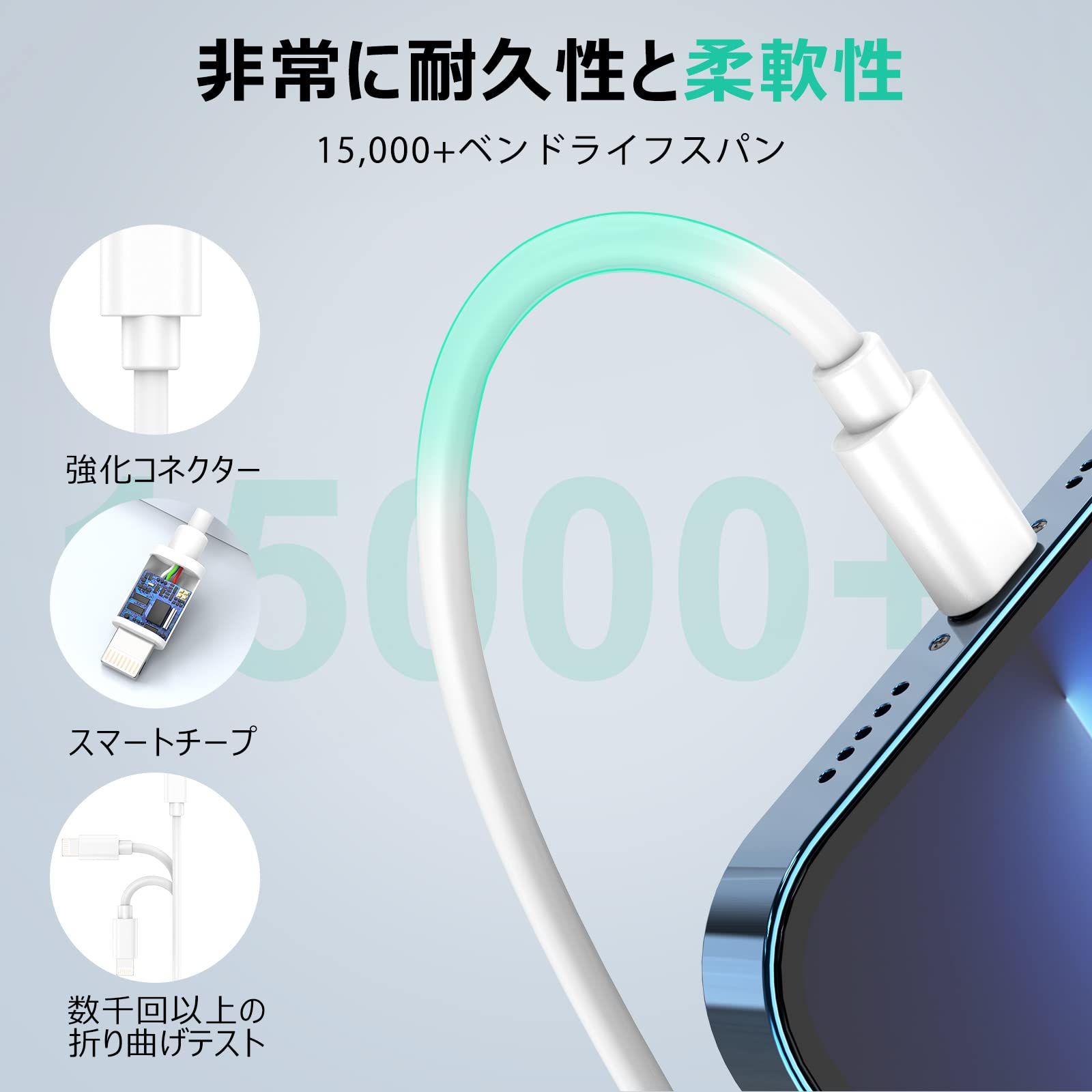 Amazon | iphone 充電器 24w 折り畳み式 2ポート usb コンセント 1m