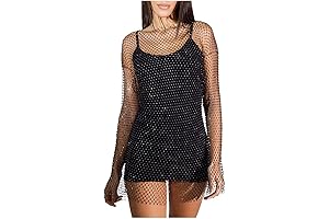 Rhinestone Mesh Dress: Radiate Glamour with Every Step