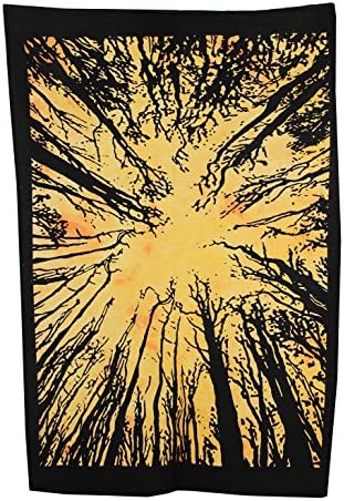 TEXTILLHUB Yellow Locust Trees Tapestry Poster Urban Tapestry Tree of Life Forest Tapestry