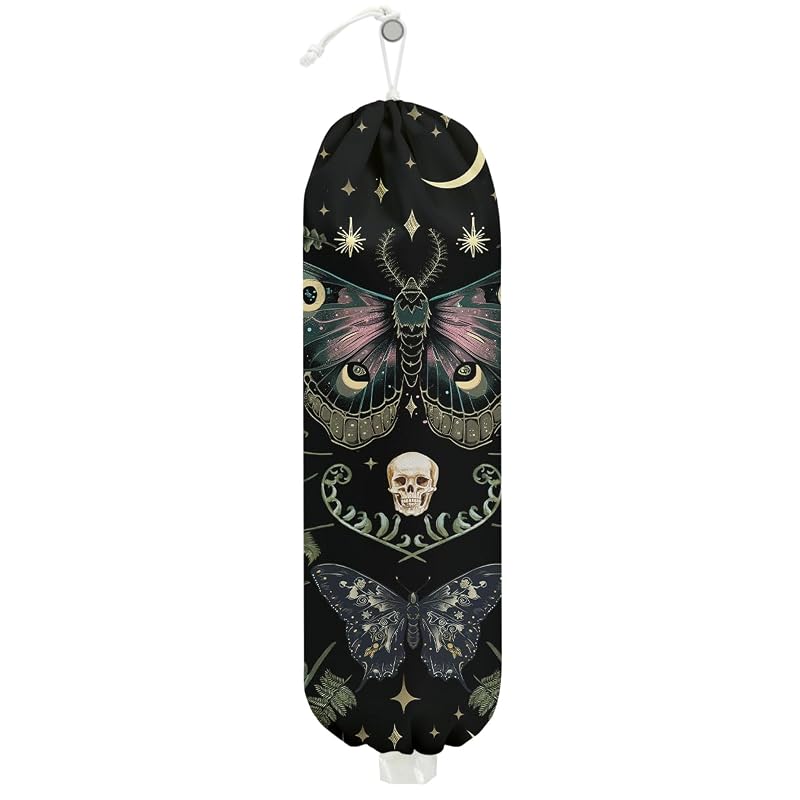 Organizador de Sacolas e Sacos com Suporte de Parede, Estampa Gótica de Mariposa e Borboleta CFGBFDGH multicolorido 0201