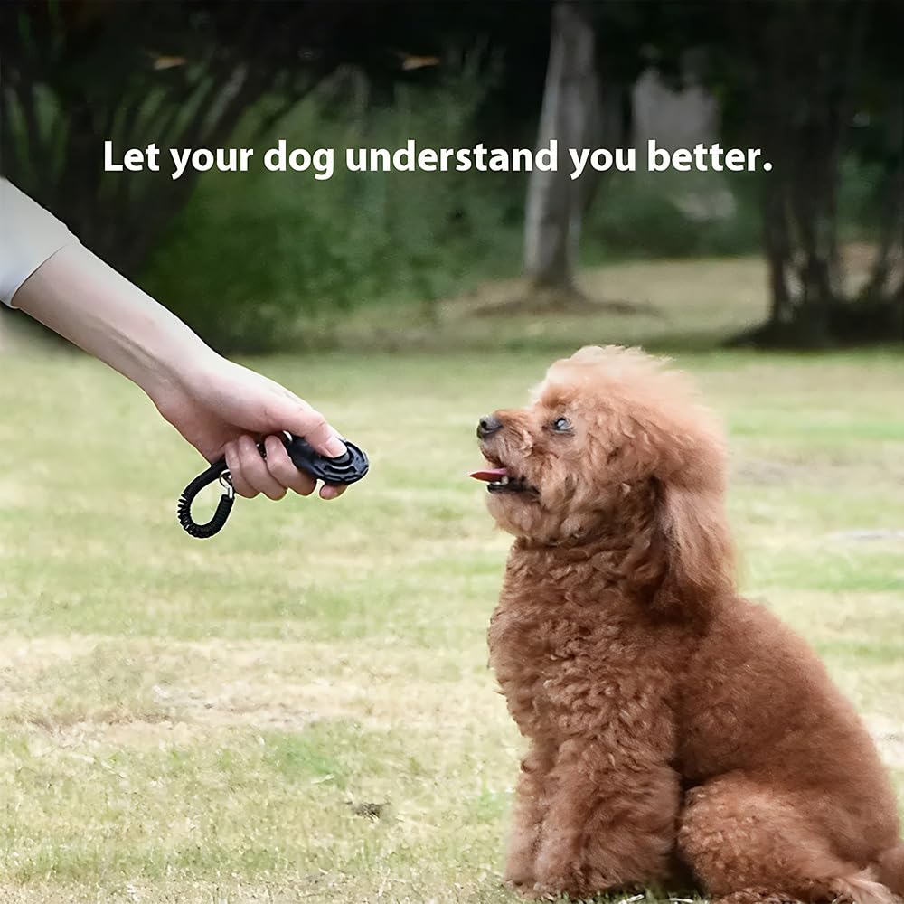 Clicker per Cani Addestramento Professionale con Laccetto Spirale Portatile Strumento Addestramento Cani Gioco Interattivo Educazione Canina