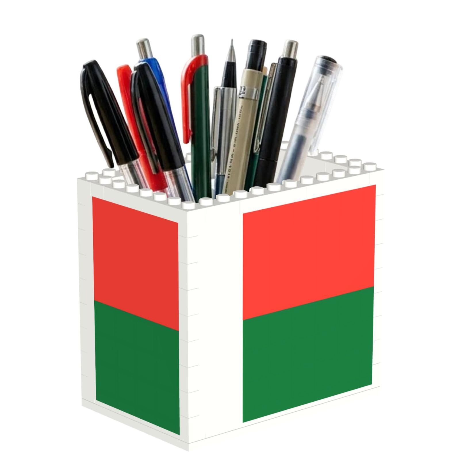 SXZVVBN Flag of Madagascar Building Block Desk Tidy ABS Organiser