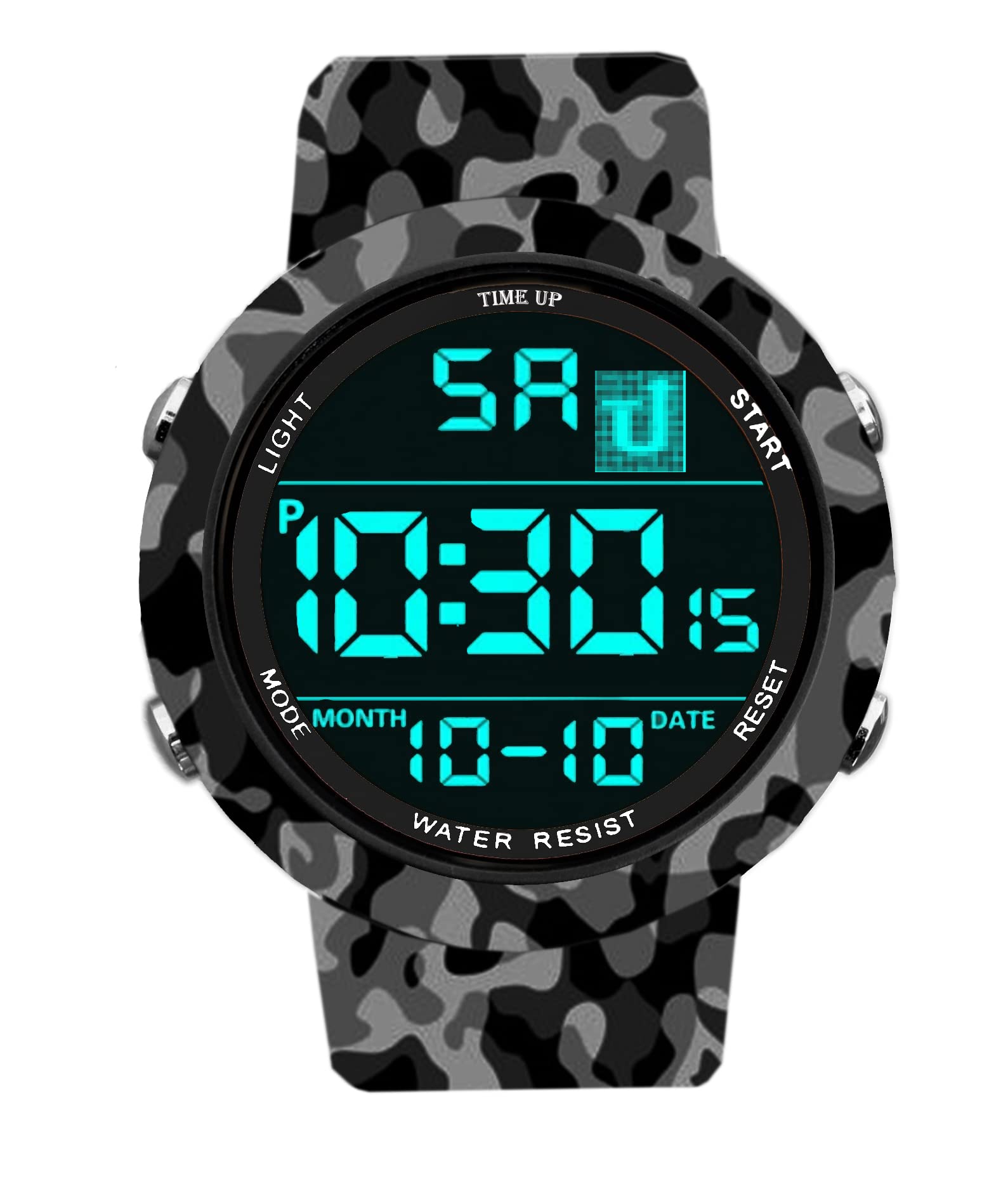 Time Up Digital Dial 7-15 Years Kids Alarm Function Sports Watch for Boys & Girls-ADID-X