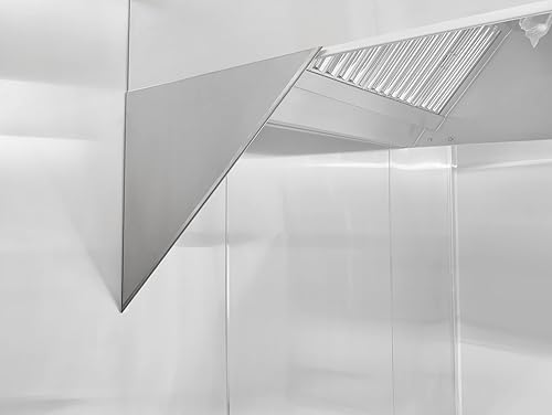 Miniatura 8 de HOODMART Paneles de pared de metal de 48 x 120 pulgadas, chapa de acero inoxidable de alta calidad con tapas finales, protector contra salpicaduras