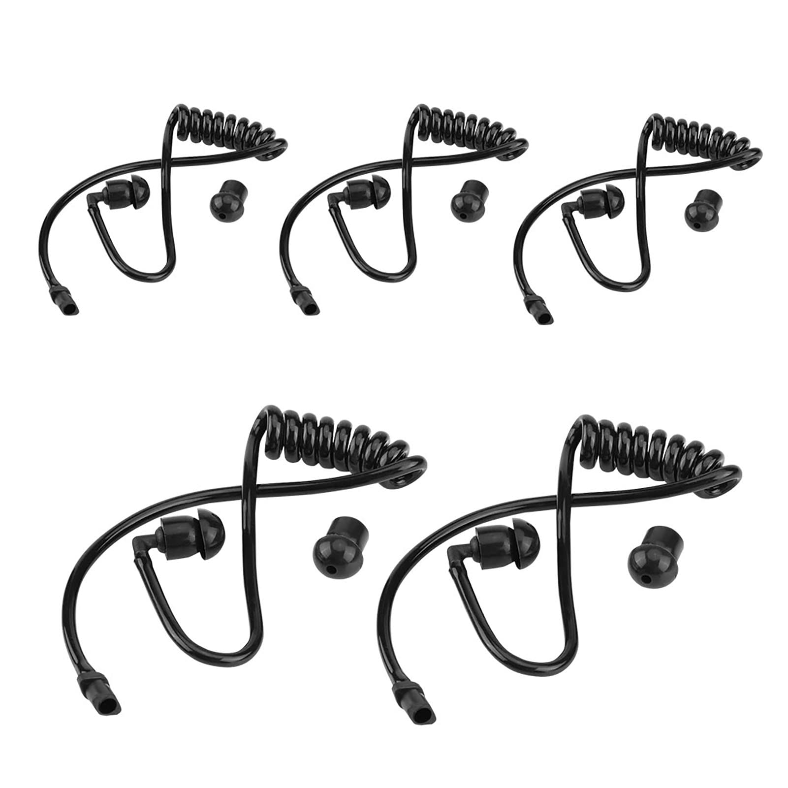 Tubo acústico en Espiral Transparente de Repuesto Paquete de 5 Tubo acústico de Repuesto Universal Giratorio para Auriculares de Radio de 2 vías Walkie Talkie Auricular Com