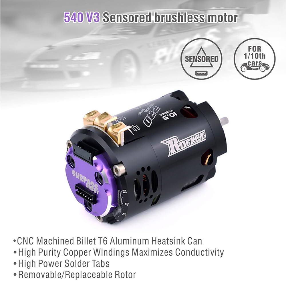 540 V3 13,5T 3200KV SPEC Czujnik bezszczotkowy wał silnika ø3,175 mm Regulowany rozrząd Poziom konkurencji Silnik RC do 1/10 1/12 F1 RC Drift Touring Racing Car