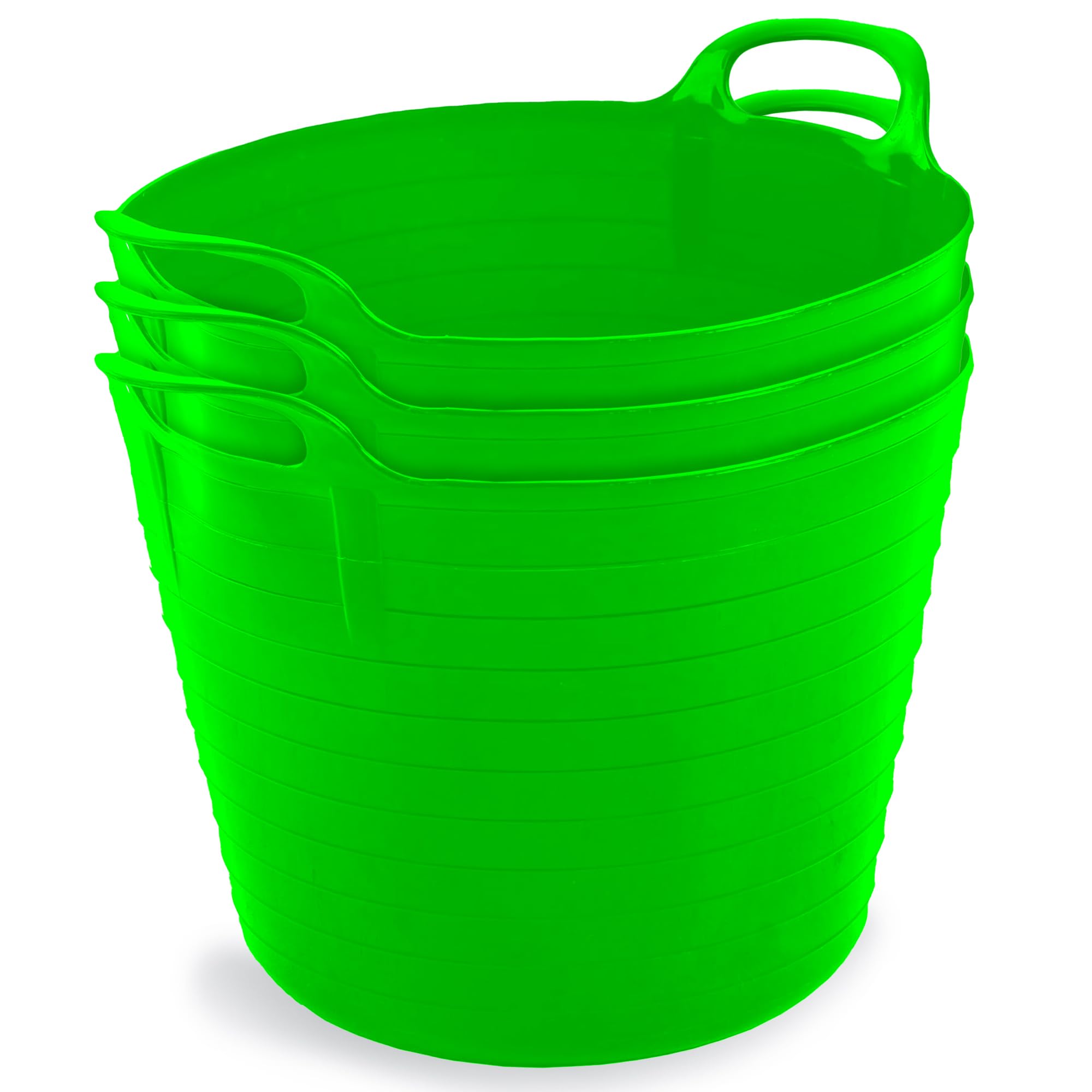 Neat Plastics 42L Flexi Tubs - 3 Pack Large Garden Tubs with Handles, Heavy Duty, Ideal Bath & Garden Bucket, Durable Flexible Bucket (Black) — view 14