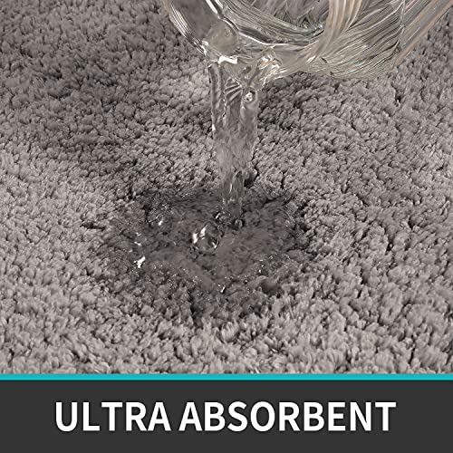 Image of LUXE HOME INTERNATIONAL Polyester Contour Bath Mat - Washable, Anti Skid, Water Absorbent Contour Mats for Bathroom, Toilet, Wash Basin & Bathroom Contour Mat Set (Taupe, 45x 75 cm & 40x45)