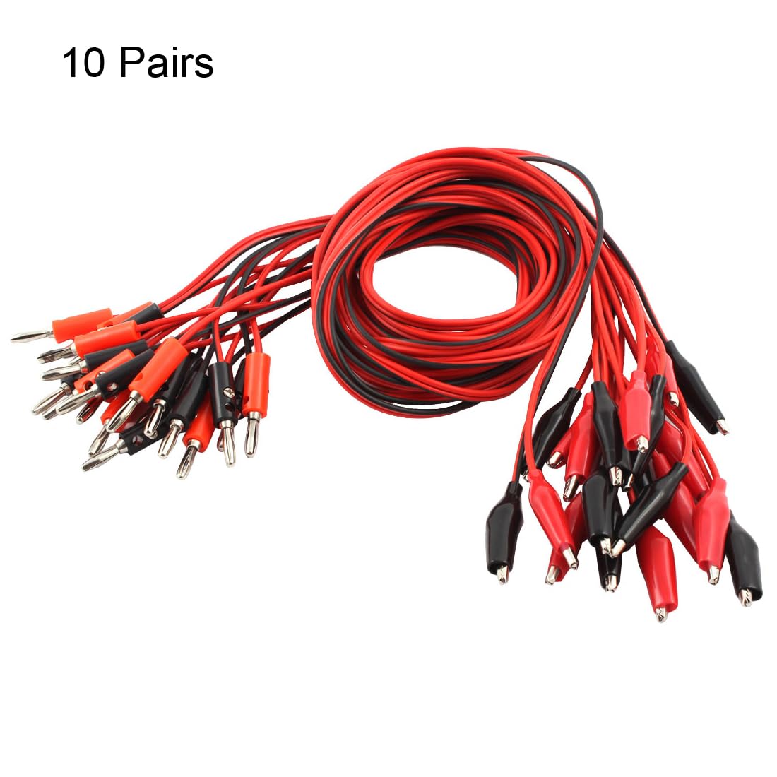 uxcell 10 Pairs Multimeter Test Leads Set Banana Plug, Double
