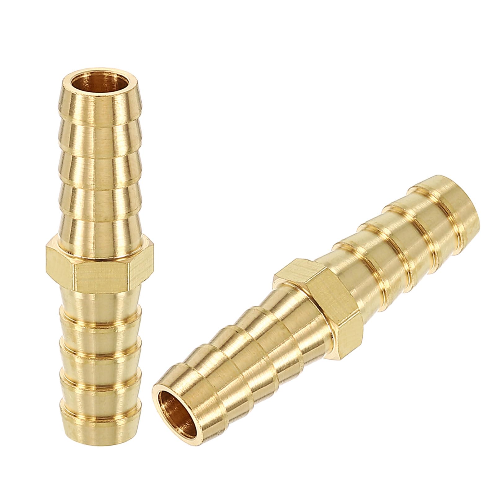 Rebower 25 Pack Brass Hose Barb Adapter, 3/8"(10mm) Barb to 3/8"(10mm) for Industrial Automotive, Fluid Transfer
