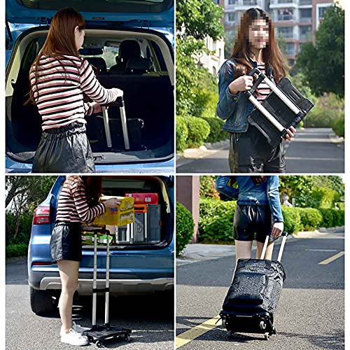 Carretilla plegable de mano con 4 ruedas giratorias y bolsa impermeable miniatura 4