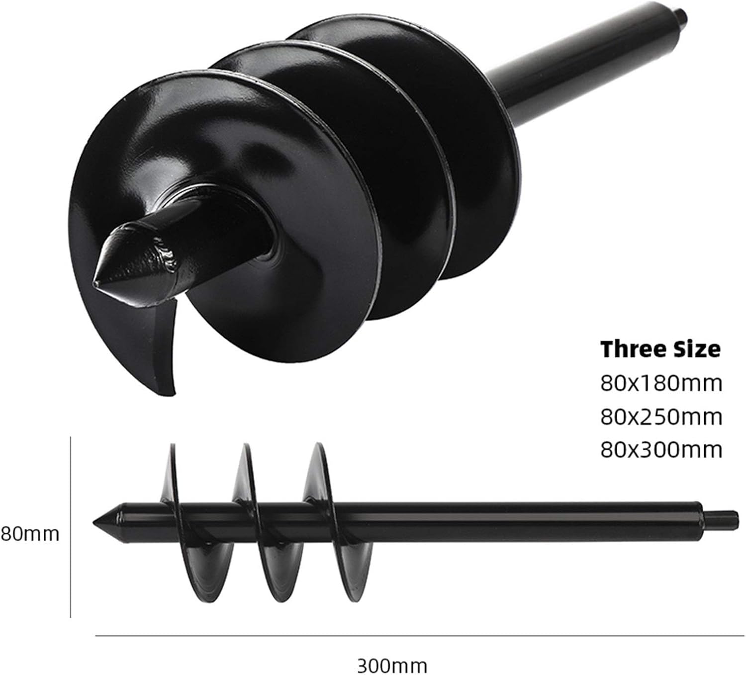 1pc Garden Grass Plug Plant Flower Bulb Auger Rapid Planter Post Or Umbrella Hole Digger for Hex Drive Drill Bit Tools 8x25/30cm (Color : 80X300mm)