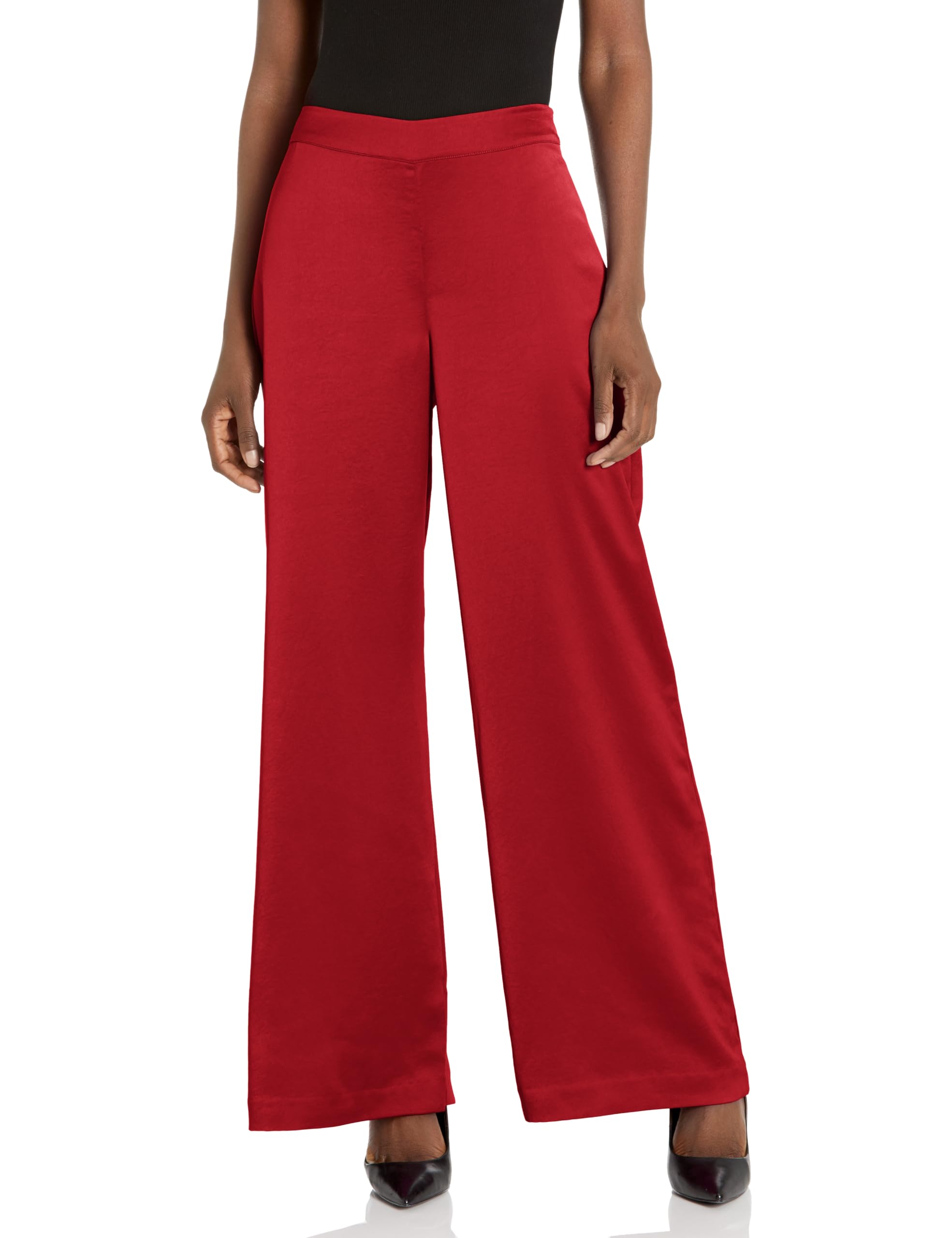 Trina Turk Womens Wide Leg Satin Pant