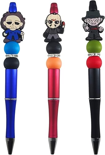 Miniatura 10 de 11 bolígrafos de rol de película de terror, novedosos bolígrafos de terror espeluznantes de Halloween para la escuela, suministros de oficina con