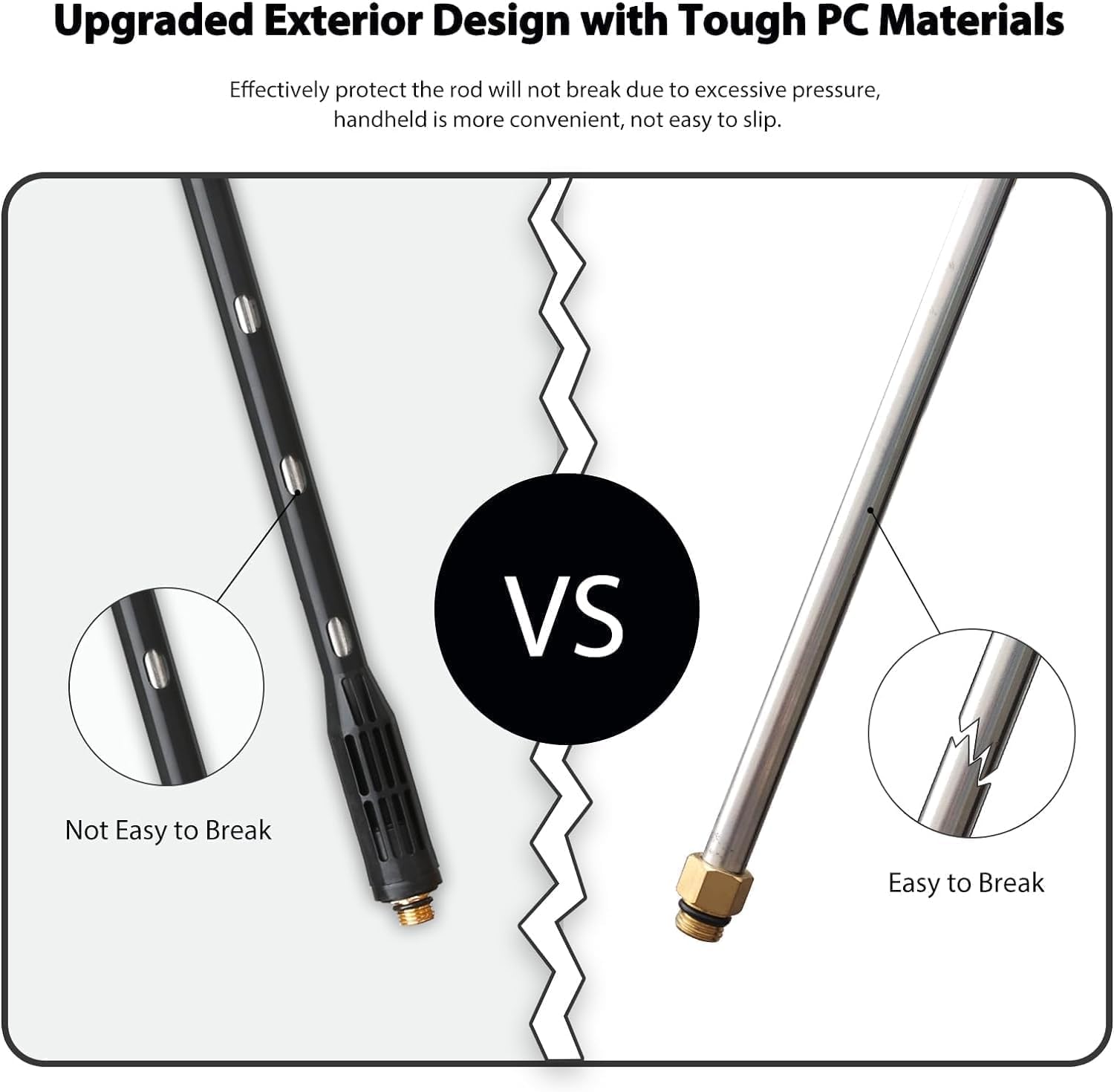 YUET High Pressure Washer Extension Wand, Extension Power Washer Lance with 6 Spray Nozzle Tips, 9 Pack Gutter Cleaner Attachment Curved Rod, 1/4" Quick Connect,Anti-Leaked Ring (With Karcher Adapter)