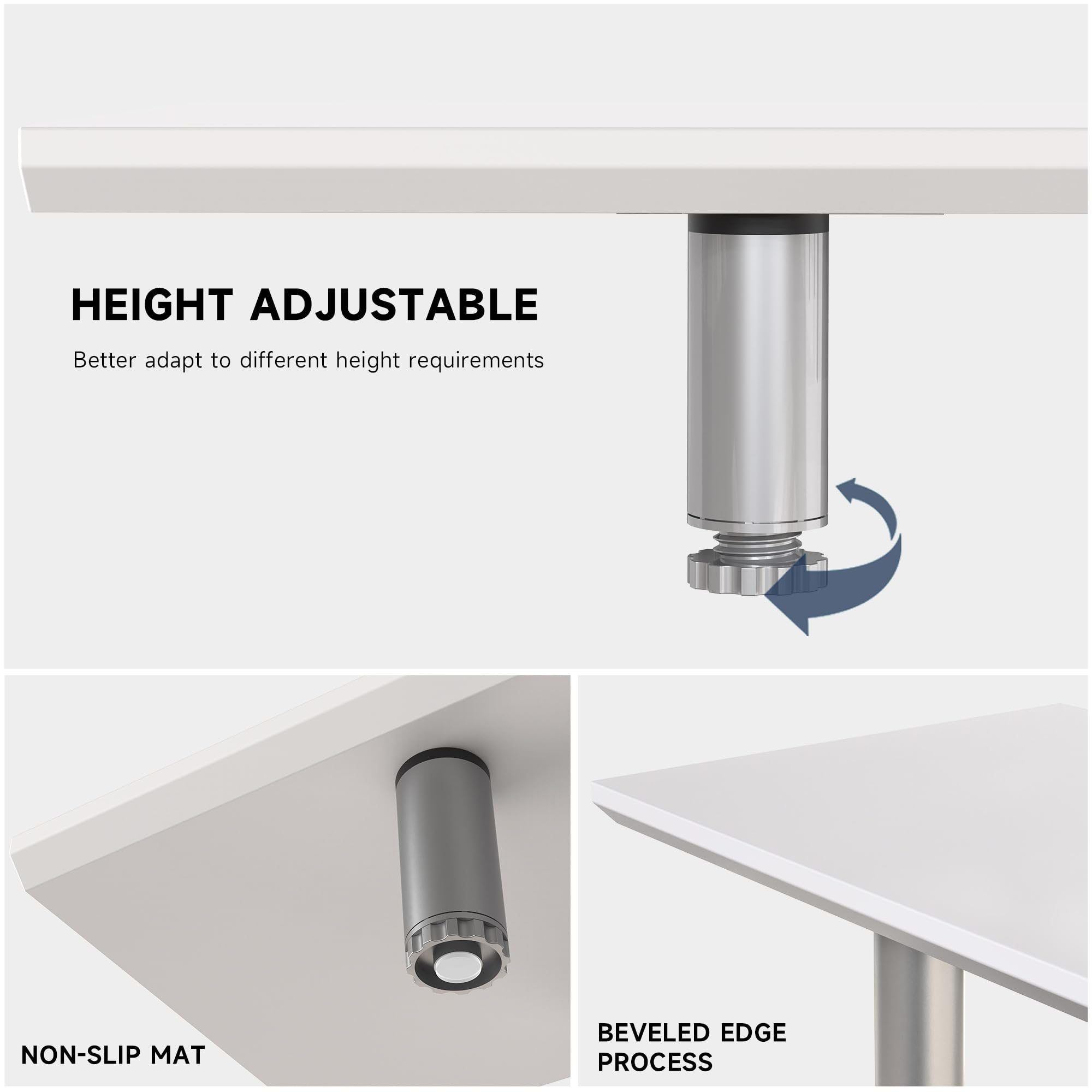 Fenge Monitorständer, 100cm, Höhenverstellbar, Laptop PC TV, Weiß | 2 Geräte, Bis 45kg, 5 Metallfüße, Rutschfeste Füße, Für Bildschirm Computer Drucker Schreibtisch Büro Zuhause, Organizer